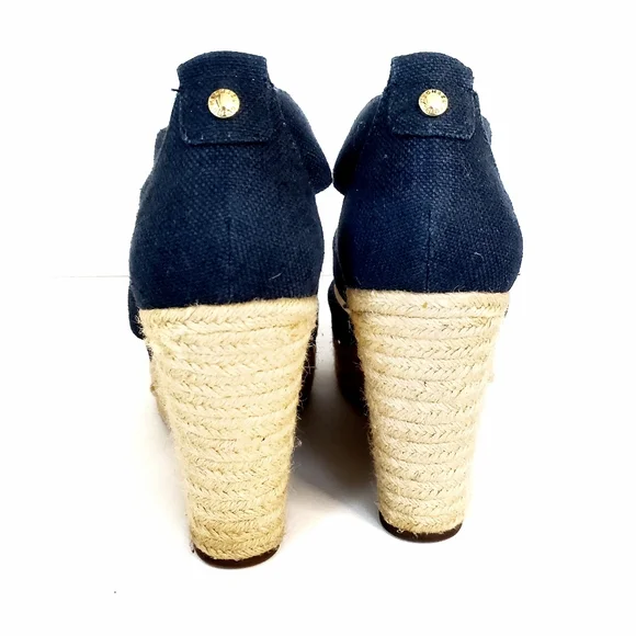 Michael Kors Denim Zipper-Up 4" Platform Wedge Shoe, Excellent Condition - Picture 6 of 10